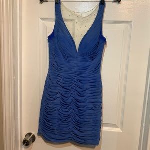 🌸 La Femme mermaid mini ripple dress with mesh